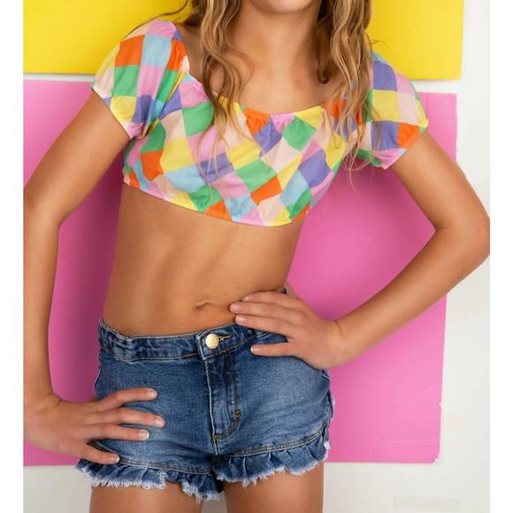 NEW NESSI BYRD cleo crop top in multi - Picture 1 of 1